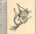 Halloween Witch Cat on Broomstick Rubber Stamp