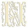 Set of 6 Monogram Embroidered Guest Towel - N