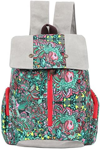 Singco Floral Canvas Backpack Women Travel Backpack Casual Daypack