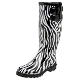 Chooka Women's Cheetah Dual Buckle Rain Boot