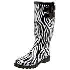 Chooka Women's Zebra Dual Buckle Rain Boot
