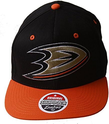 NHL Anaheim Might Ducks Zephyr Black/Orange Adjustable Hat + GT Sweat Wristband