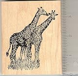 Large Giraffe Rubber Stamp