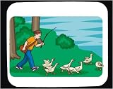 Mouse Pad with animals, little, herdboy, duckling, clergyman, river, duck, shepherd, drive