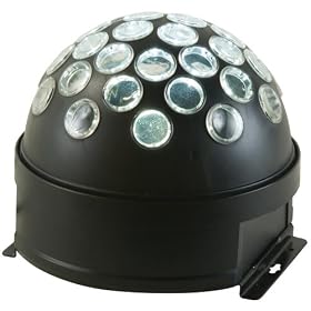 American DJ white light  LED effect light that procduces a simulated mirror ball effect all self contained in one case.