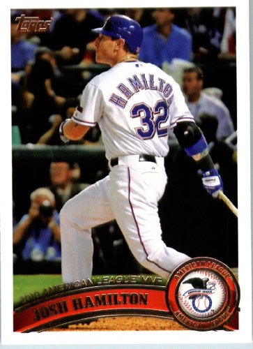 2011 Topps Baseball Card #29 Josh Hamilton - AL MVP - Texas Rangers - MLB Trading Card In A Protective Screwdown Case
