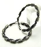 Hoop Earrings Twisted Black and White Crystal Hoop Earrings 51ryOMIAKNL. SL160 Hoop Earrings Twisted Black and White Crystal Hoop Earrings