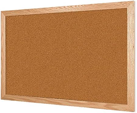 Natural Oak Framed 18"h X 24"w Natural Cork Bulletin Board