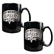 San Antonio Spurs NBA 2pc Black Ceramic Mug Set - Primary Logo by Great American Products
