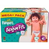 Pampers Active Fit Windeln Gr.4+ Maxi Plus 9-20kg Mega plus Pack, 93 Stück