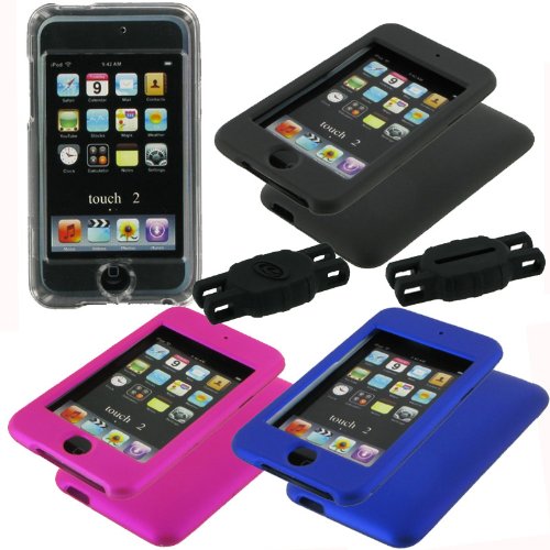 2nd Generation Touch 2 Hard Shell Polycarbonate Case Cover with Screen Protector for the Apple Touch 2 (2nd Generation) 8gb 16gb 32g + Bonus Young Micro Shoe Silicone Skin Pouch compatible with Nike+ Sensor
