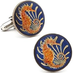Hand Painted Singapore Ten Cent Coin Cufflinks