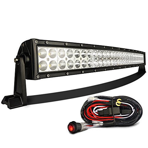 MICTUNING Curved 32″ 180W- 3B239C -LED Light Bar Combo Radius Auxiliary Fog Driving Work Lamp with FREE Wiring Harness (12FT)