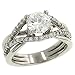 Round prong Set Diamond Engagement Ring.40cttw (CZ ctr