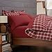 Amazon Brand – Pinzon Lightweight Cotton Flannel Duvet Cover - Full/Queen, Bordeaux Plaid