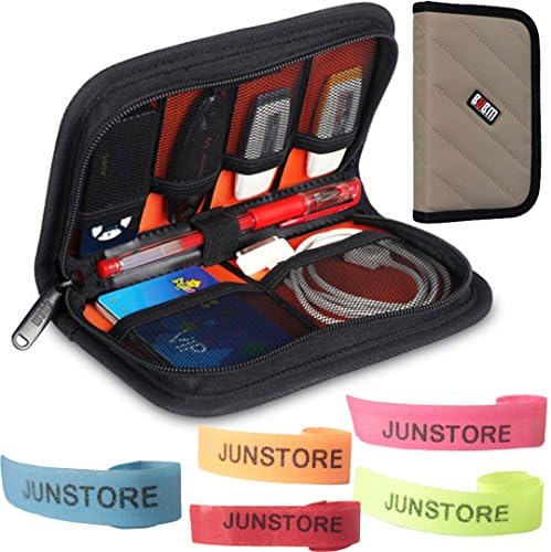 Kbag Universal Electronics Accessories Case / USB Drive Shuttle / Cable Organizer Bag with Five Cable Tie (Khaki)