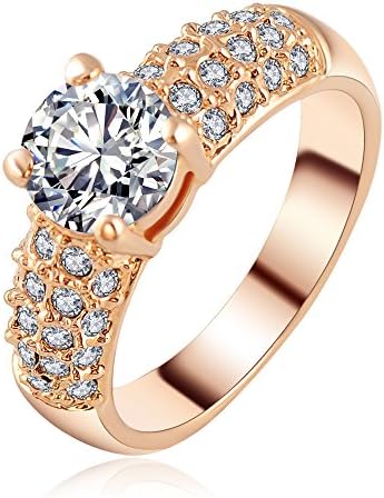 Master Jiwelry Women Anniversary Ring 18K Rose Gold/Platinum Plated Setting Cubic Zircon Everlasting Couple Rings Ri-HQ1166