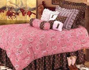Pink Paisley Comforter Set--twin