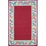IMAGE OF American Home Rug Co. 1009BR/IY Bucks County Burgundy / Ivory Damask Hooked Rug Size: 3'6