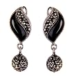 Handmade Earings Sterling Silver Onyx Jewelry 0.75 inches (erg174)