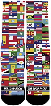 The Loud Packs Mens Graphic Custom Map Socks Worldwide Large Multicoloured
