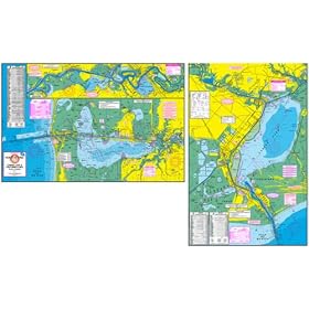 Laminated Topo Map of Sabine/Calcasieu Lakes - With GPS Hotspots