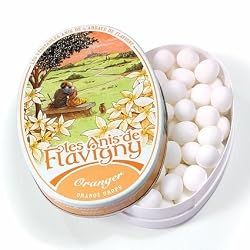 Abbaye de Flavigny Oval Traditional Tin Orange Flower Flavored Anise drops all natural, 1.8 oz