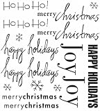 Rub On Words Mini For Cardmaking-Christmas 4/Black Lettering