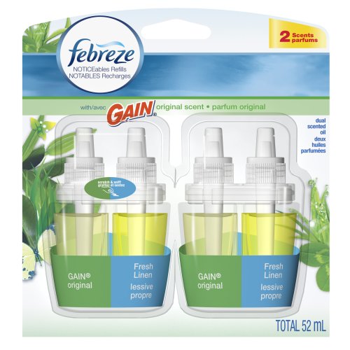 Image of Febreze Noticeables Gain Original Air Freshener Refill (2 Count; .879 Fl Oz Each), 1.758 Ounce (Packaging May Vary)