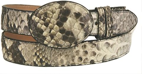 Men's New Genuine Exotic Python Snake Skin Cowboy Western Rodeo Dress Belt Natural Color (34) (42)