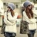 LOCOMO Women Girl Triangle Pattern Slouchy Knit Beret Beanie Crochet Rib Hat Cap Warm FAF028GRY Gray