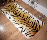 from Bedding Online Tiger Faux Fur Sheepskin Modern Style Rug Non Slip Rectangle Machine Washable 70cm X 140cm