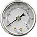 PIC Gauges 102D-158D Center Back Mount Dry Pressure Gauge w/ Black Steel Case, Brass Internals, Chrome Bezel, Plastic Lens, 1.5