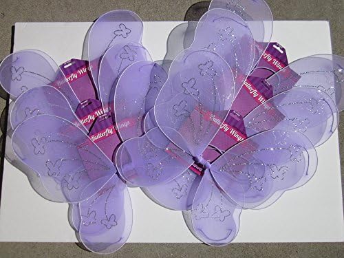 Purple Butterfly Wings Set of 6 Girls Kids Toddlers Princess Fairy Party Favors