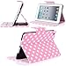 i-Blason Dalmation Series Auto Wake / Sleep Smart Cover Book Shell Stand case Cover for Apple New iPad Mini 7.9 Inch Wifi 3G 4G LTE with Built-in Stand and Stylus Loop Polka Dot Design (Pink /White)