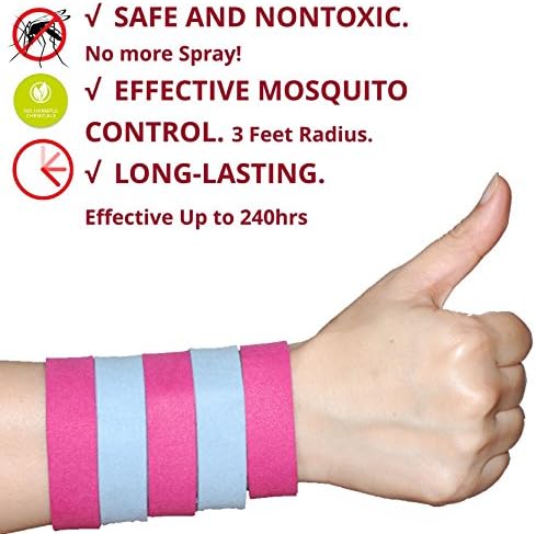 Mosquito Repellent Bracelet (5-Pack) by ZAEL USA - Safe, Natural Pest Control - DEET Free Indoor or Outdoor Insect Control - Kid Safe Insect Repellant - Waterproof, Adjustable Design