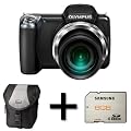 Olympus SP-810UZ Compact Digital Camera - Black + Case and 8GB Memory Card (14.0MP, 3.0 inch TFT, 36 x Wide Optical Zoom)