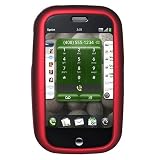 Amzer Rubberized Red Snap On Crystal Hard Case with Belt Clip for Palm Pre