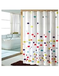 Home: Eforgift Polka Dots Pattern Fabric Shower Curtain ,Waterproof/ No More Mildews Bathroom Curtains with Free Hooks Multi-color (72-inch By 72-inch) - Eforgift
