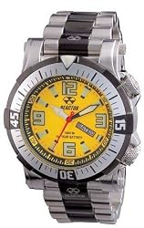 Reactor Men's 55507 Poseidon 1000 meter Dual Rotating Bezel Yellow and Black Dial Watch