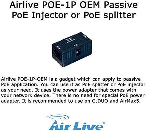 Airlive POE-1P Passive PoE Injector or PoE splitter