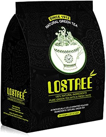LosTree Full Leaf Green Tea Organic Loose Leaf Green Tea 40 Tea Bags