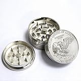 High Auality Construction Small Eagle US Dollar $1 Coin Motif Design Sharp Smart 3 Stages Pieces Tobacco & Spice Herb Pollen Grinder with Mesh Screen Compartment Magnetic Lid & Storage Section ( Better Spicery Powder Mixes )