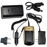 HQRP Battery Charger and Battery for JVC Everio GZ-HM1U GZ-HM200AUS GZ-HM200BUS GZ-HM200RUS GZ-HM400 GZ-HM400U Camcorder plus Euro Plug Adapter