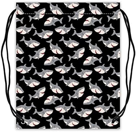 Friends Custom Shark Jaws Drawstring Bags String Gym Backpack Polyester