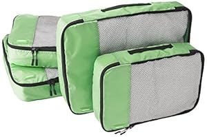 AmazonBasics 4-Piece Packing Cube Set - 2 Medium and 2 Large, Green