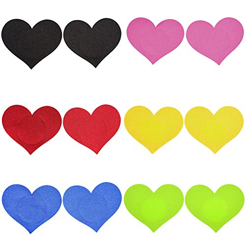 Ayliss 10Pairs Sexy Heart Pasties One-off Nipple Covers Breast Bra Sticker