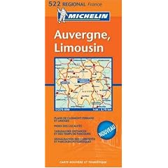 Michelin Map 522 Regional France, Auvergne, Limousin