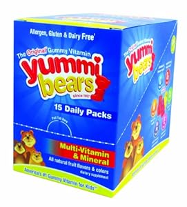 Yummi Bears Multivitamin and Mineral Supplements, Daily Packs, 15 Count