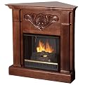 Michelle Gel Fuel Corner Fireplace - Mahogany Finish